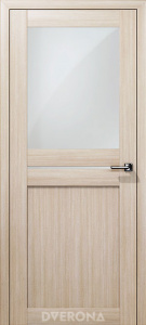 Дверное полотно Экошпон «Омега С», Амурская лиственница, стекло-сатин
